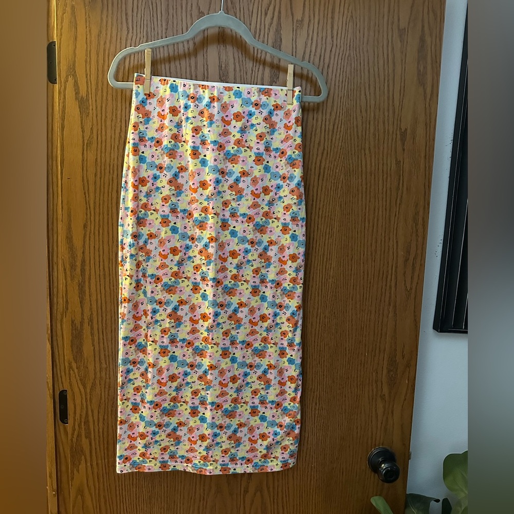 VERI MODA Floral midi pencil skirt size S
